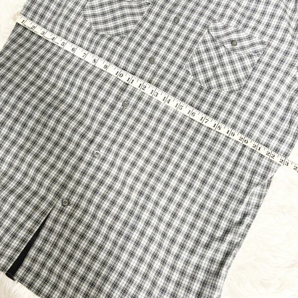 Banana Republic XL Men’s Plaid Button Up Shirt Long Sleeve Gray Blue - Picture 7 of 7